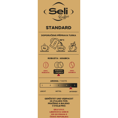 Mletá káva Standard 200 g - Seli Caffè
