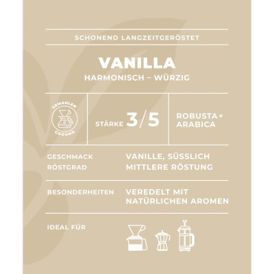 Mletá káva - Vanilla 250g - Minges Signature
